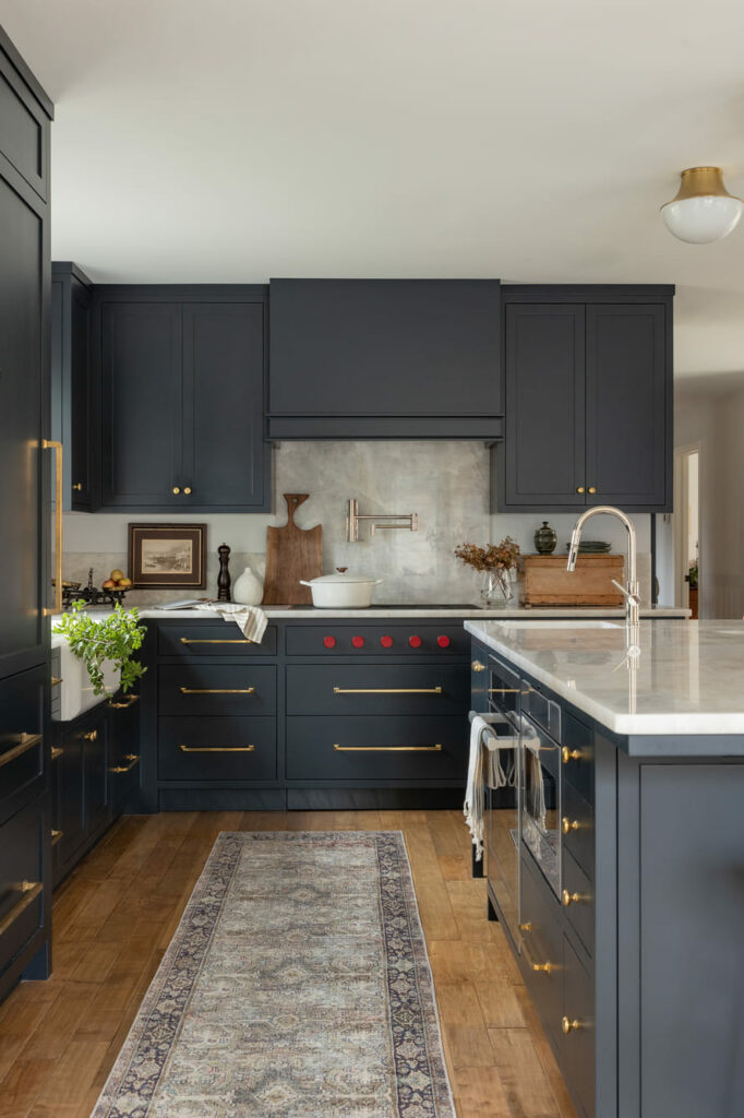 black custom cabinetry in Niagara kitchen renovation