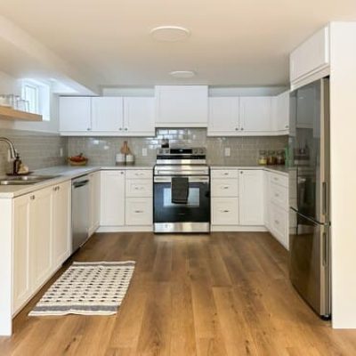 white basement kitchen renovation niagara region